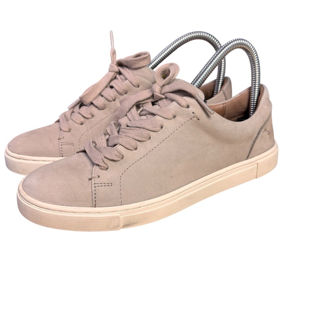 Frye Ivy Low Lace Leather Sneaker in taupe/lilac - Women’s Sz 6.5